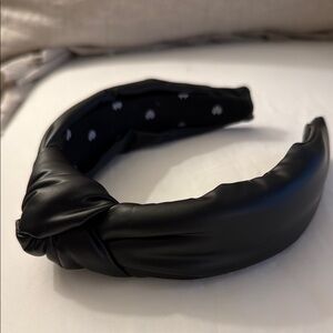 Lele Sadoughi black faux leather headband